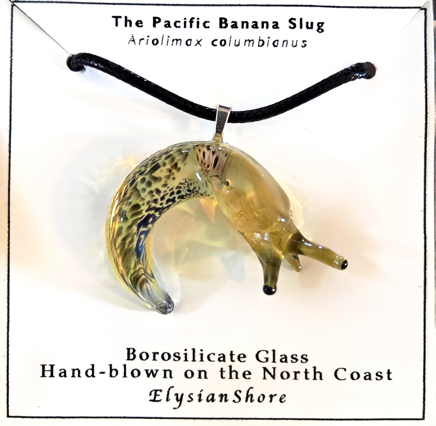 Elysian Shore Banana Slug Hand Blown Glass Pendant