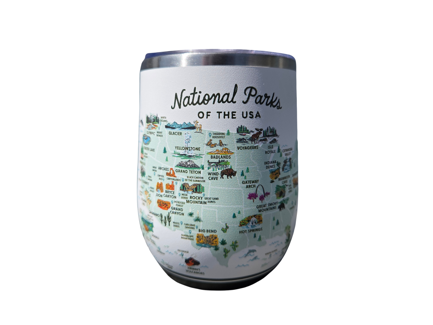 National Parks of the USA Wine Tumbler
