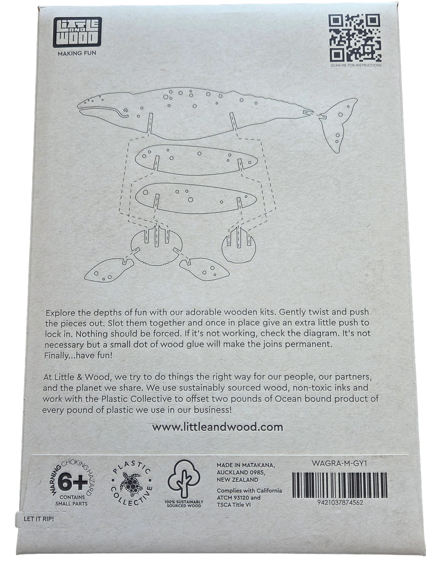 Gray Whale 3D Wooden Puzzle