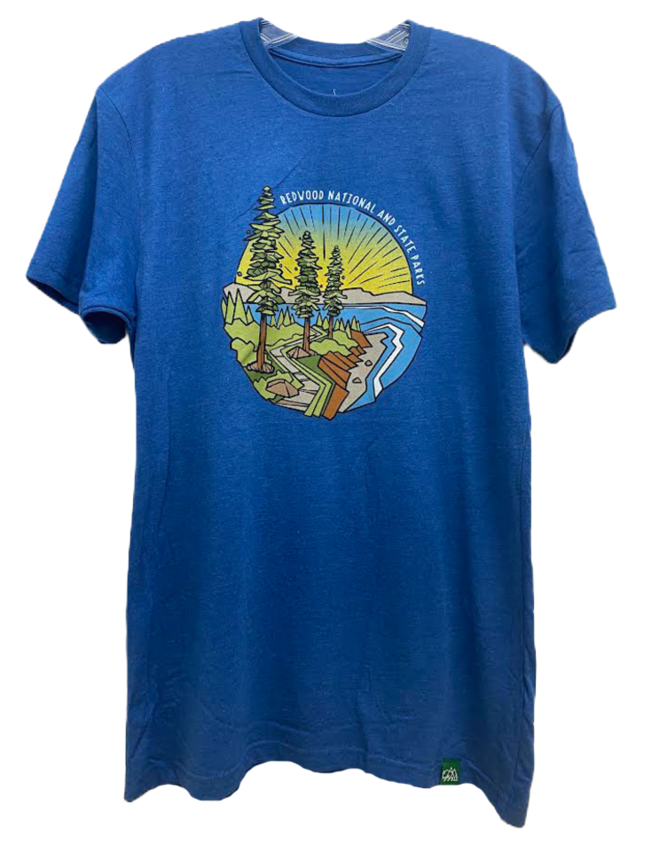 Redwood National & State Park Blue Coastal Geo Tee Shirt