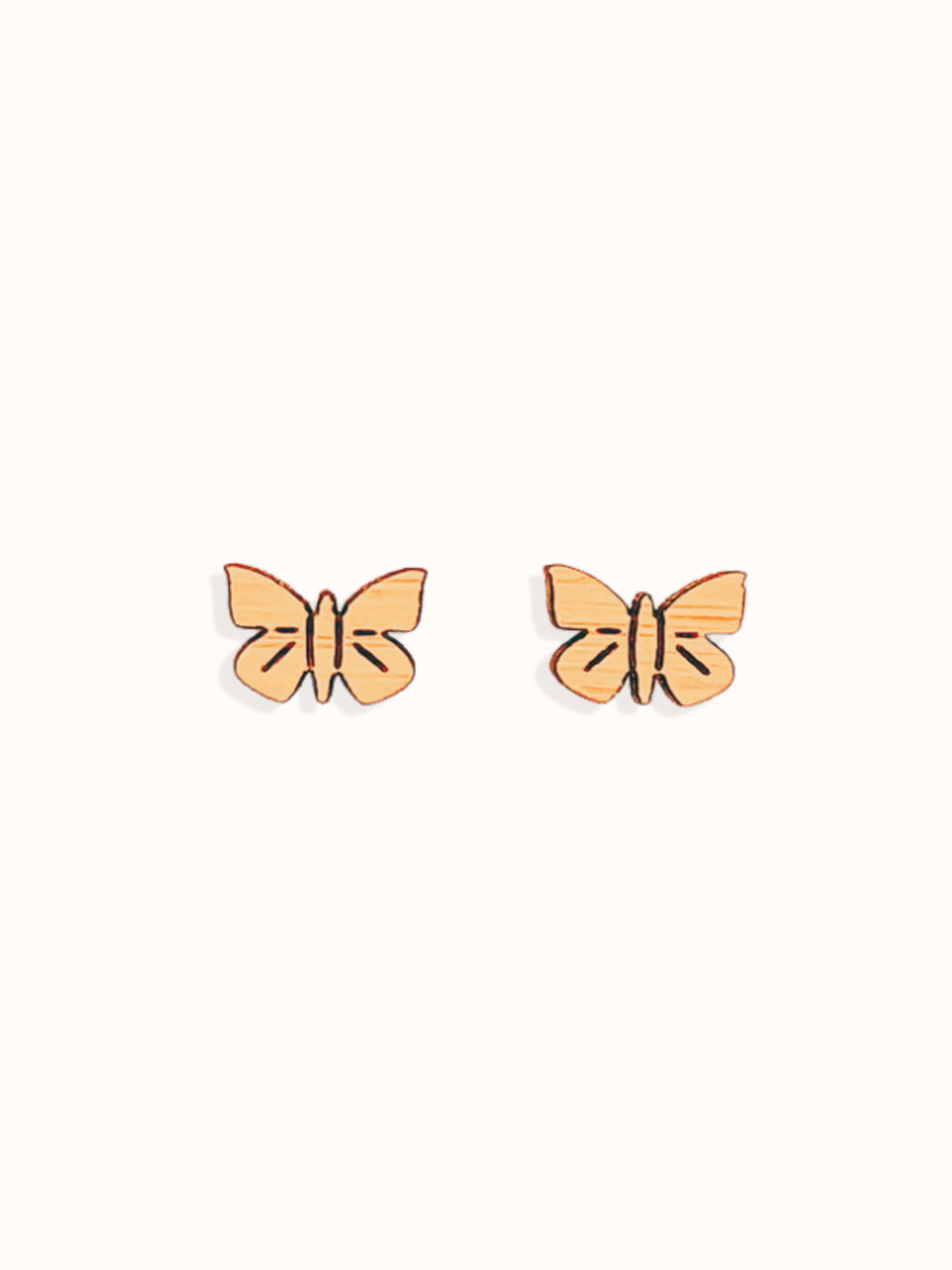 Bamboo Butterfly Stud Earrings