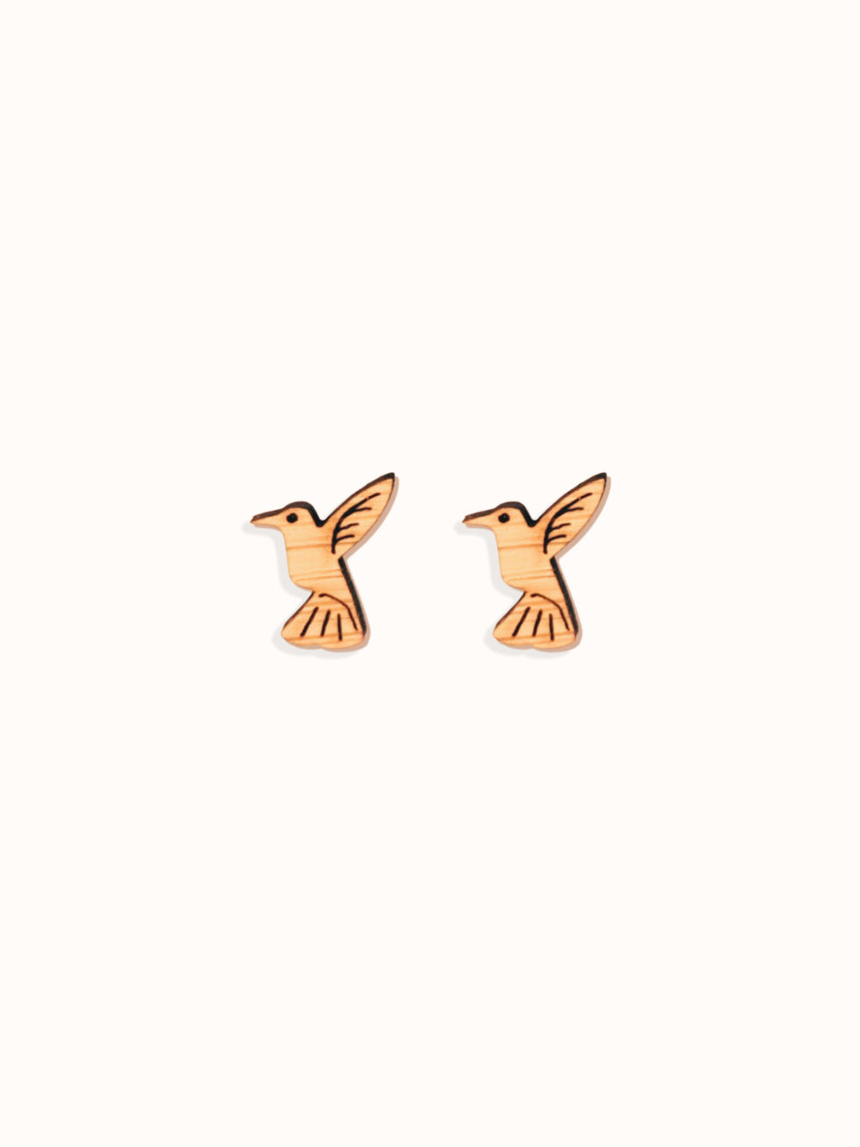 Bamboo Hummingbird Stud Earrings