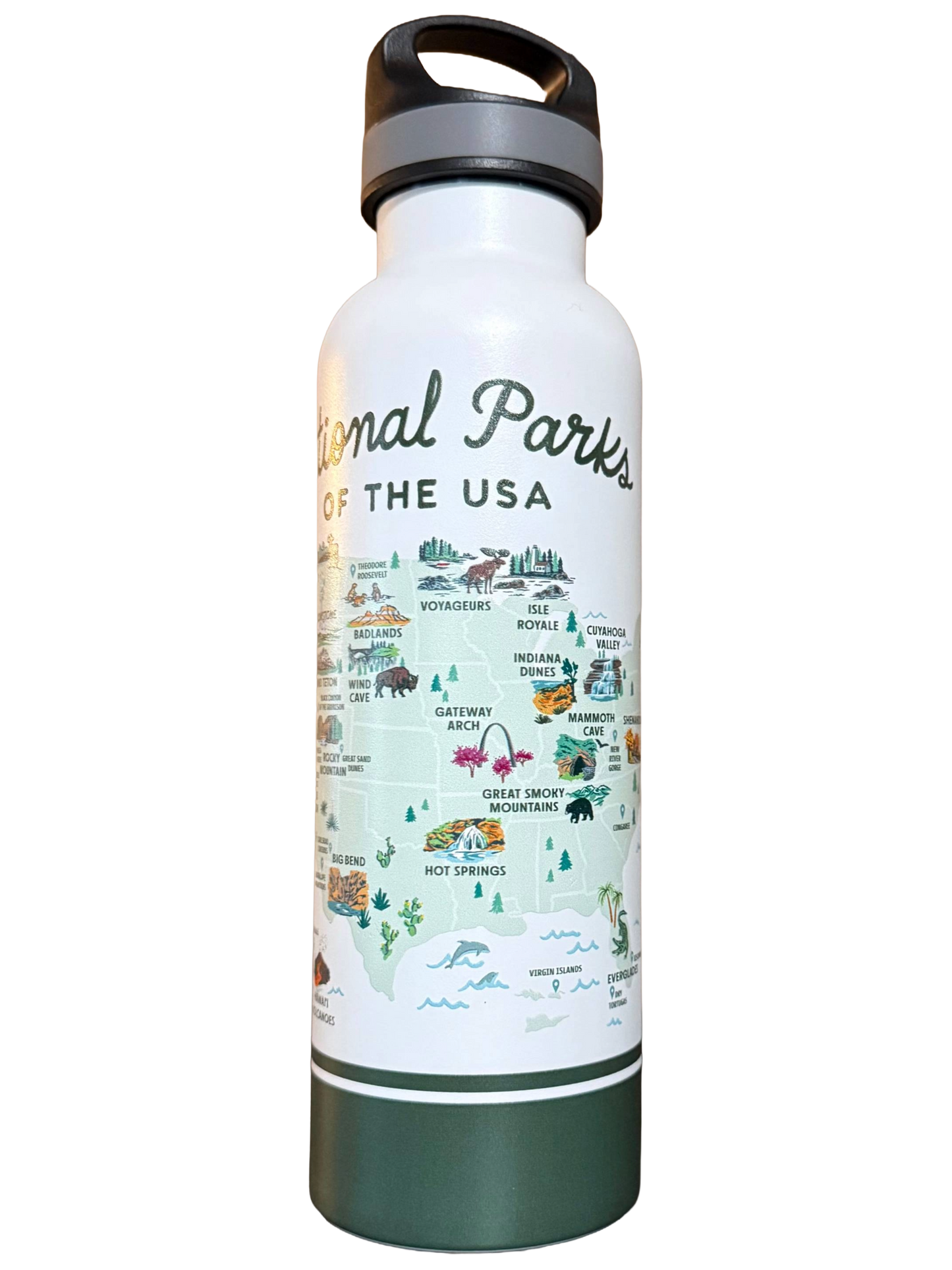 National Parks Water Bottle- White