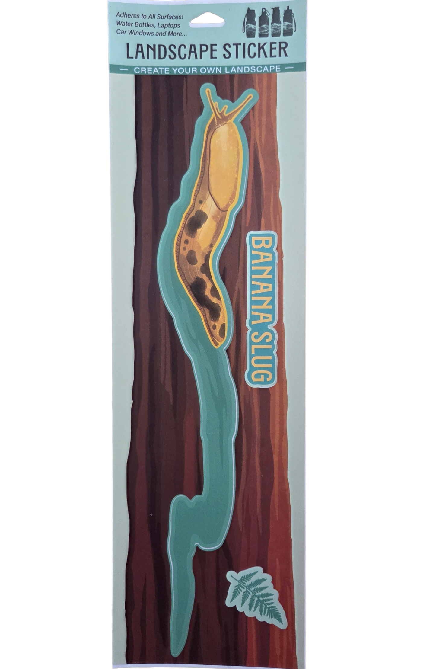 Banana Slug with Slime Trail Landscape Sticker