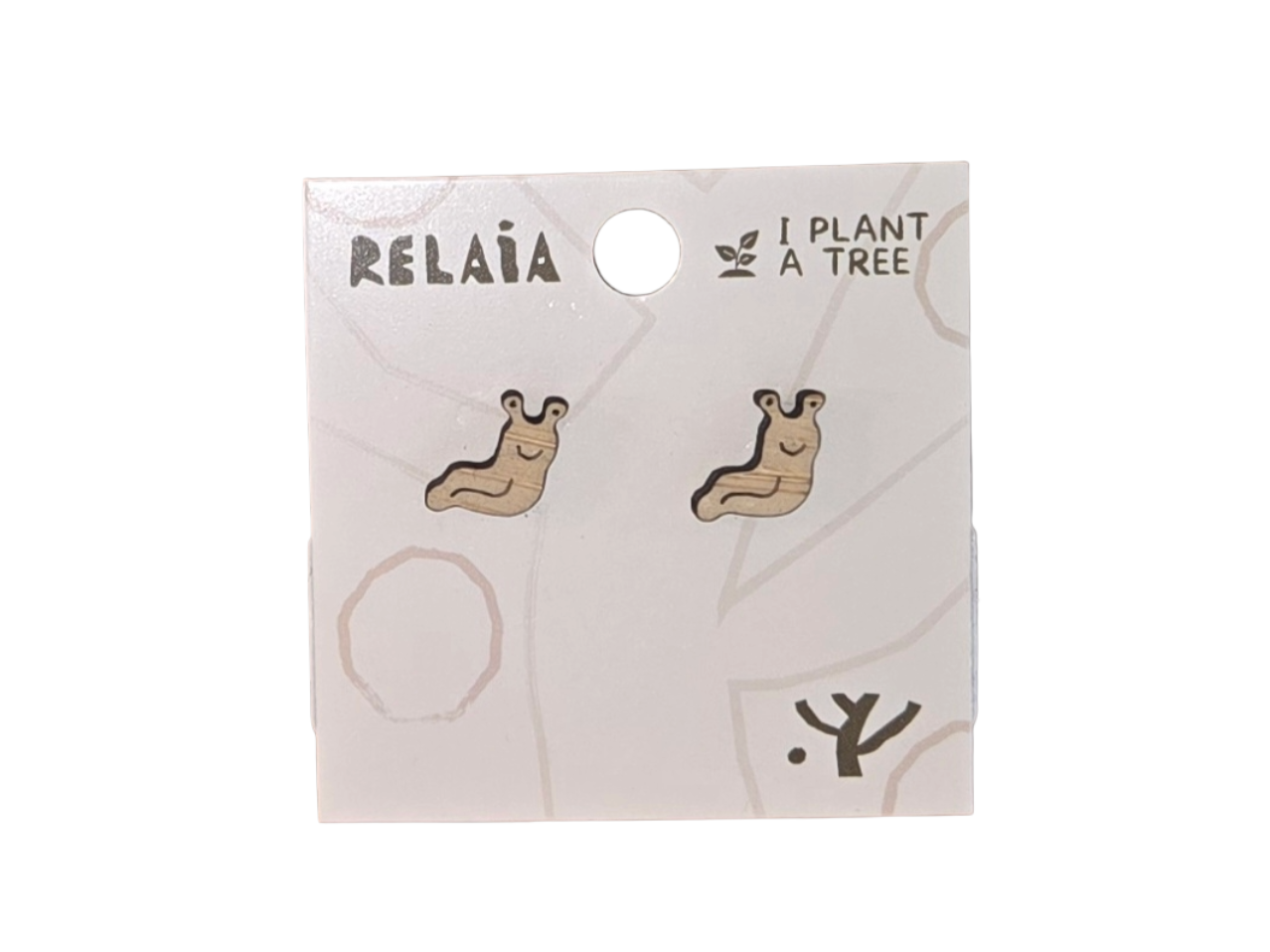 Bamboo Banana Slug Stud Earrings