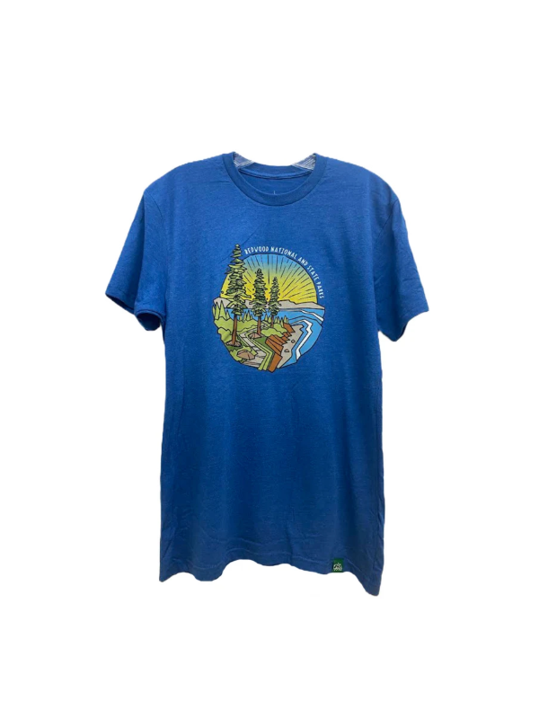 Redwood National & State Park Blue Coastal Geo Tee Shirt