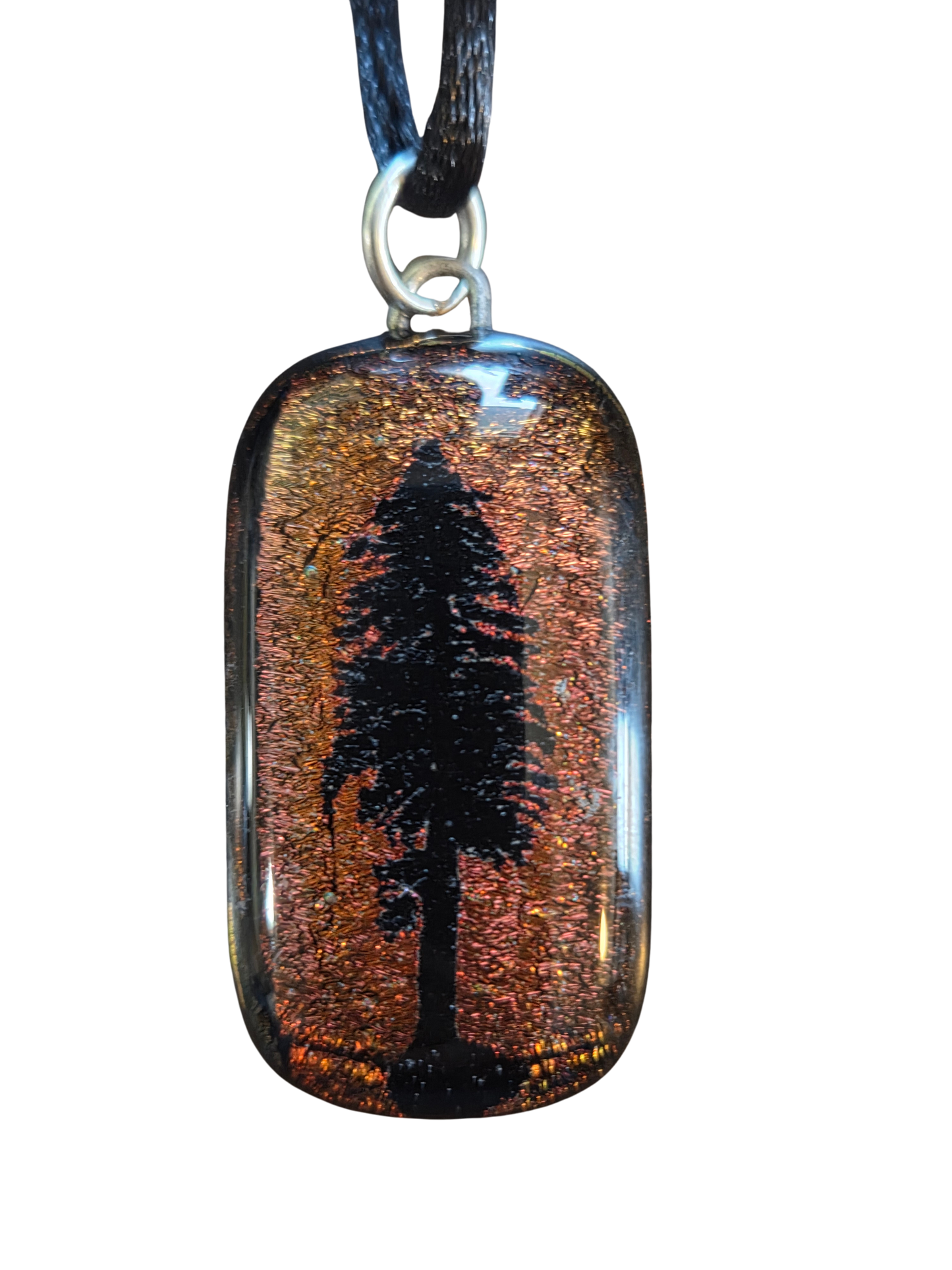 Dichroic Glass Redwood Tree Pendant