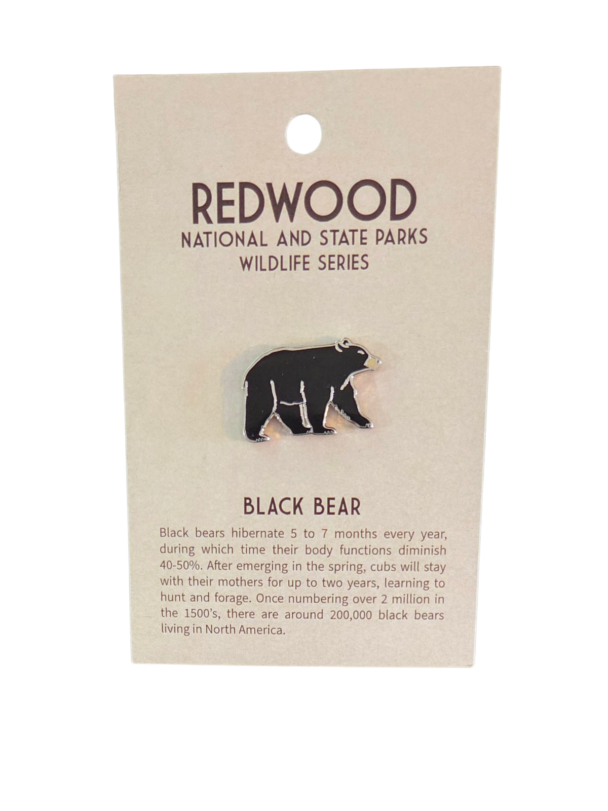 Redwood National & State Parks Wildlife Series Black Bear Collector's Pin