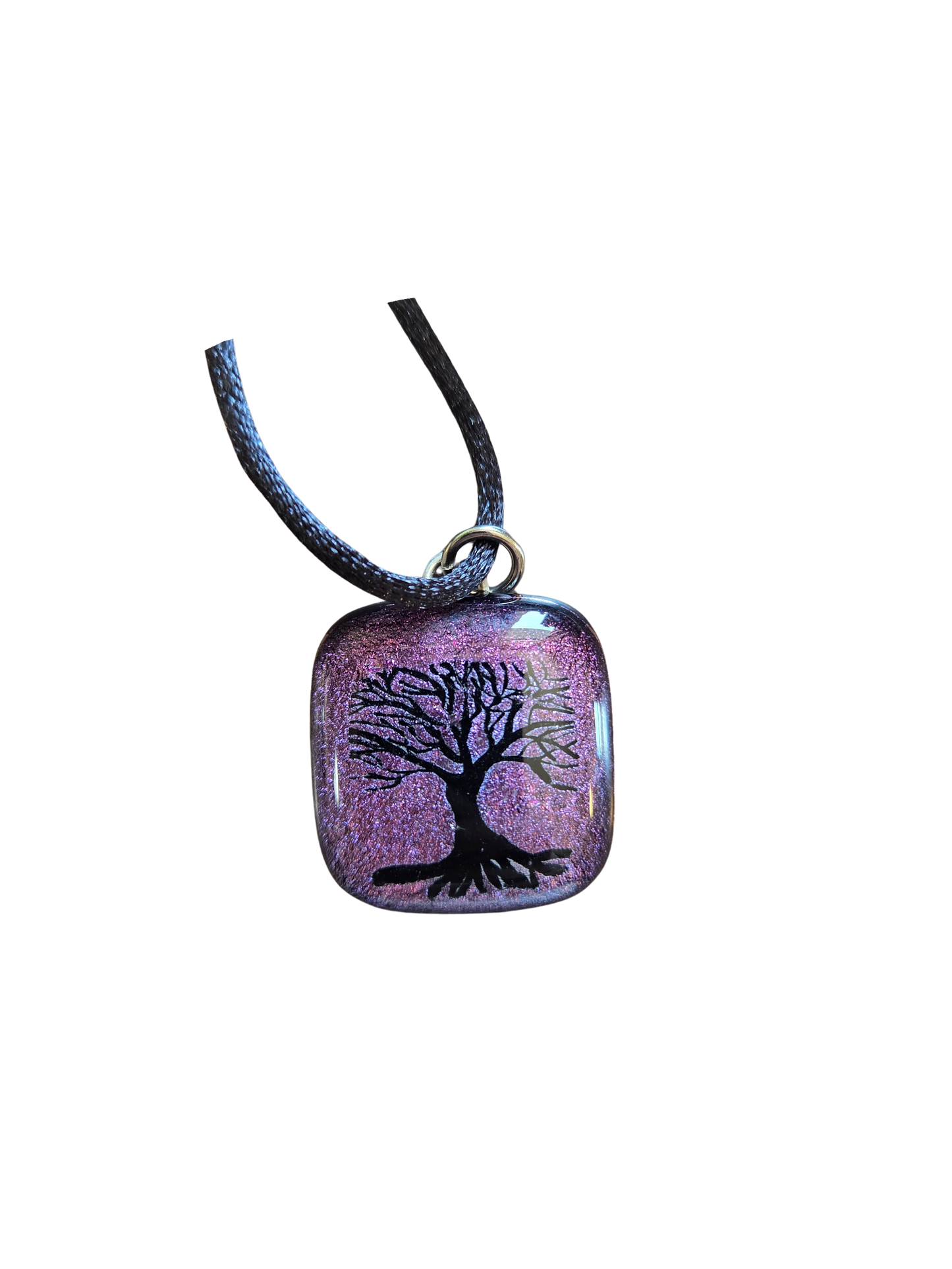Dichroic Glass Tree Pendant