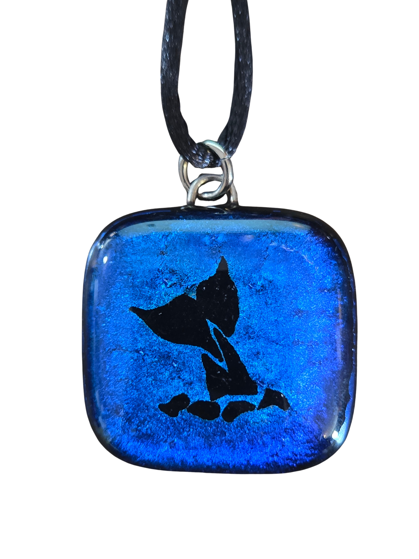 Dichroic Glass Whale Tale Pendant