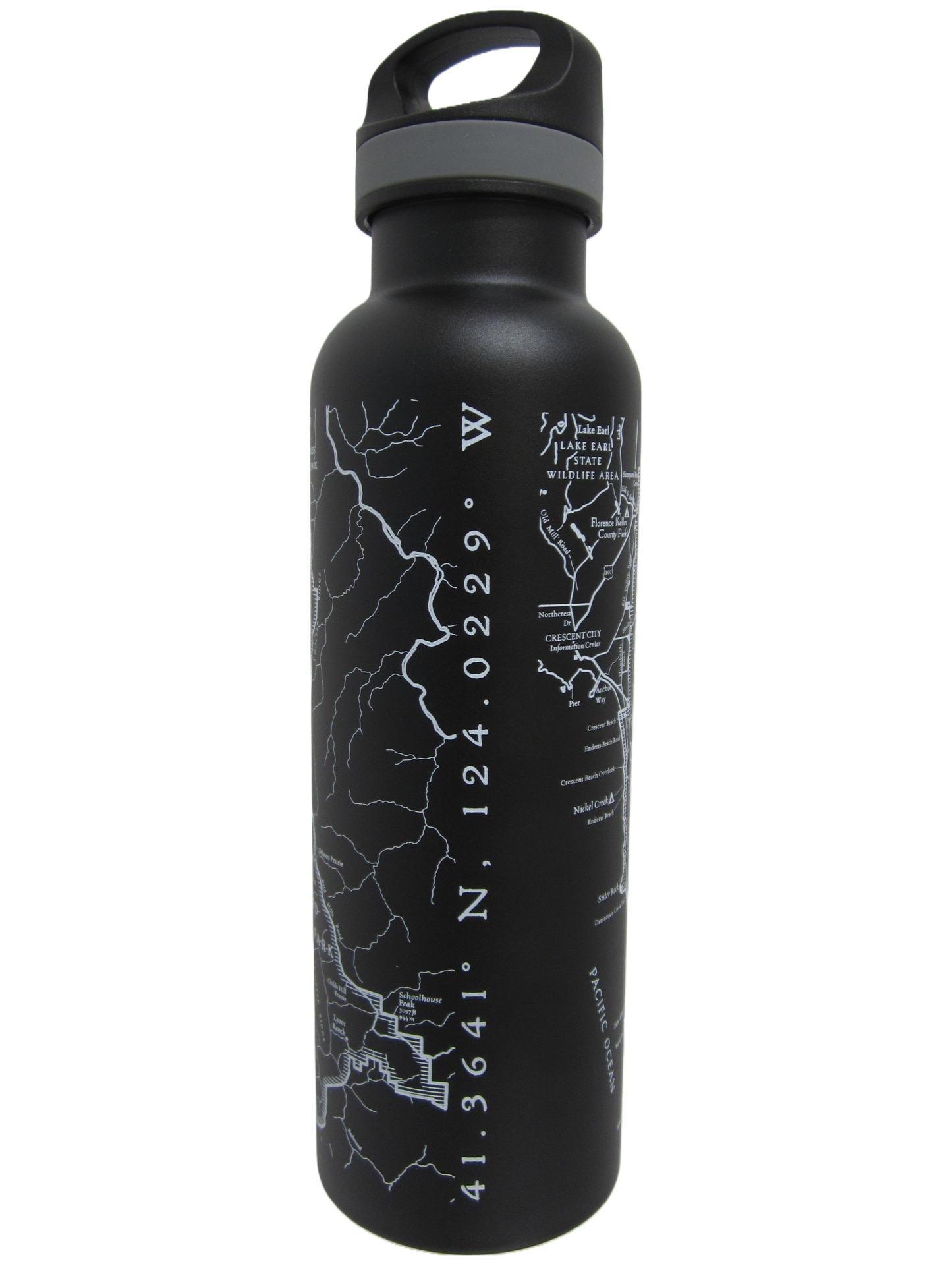 Prairie Creek State Park Geological Map 24oz Water Bottle - Black