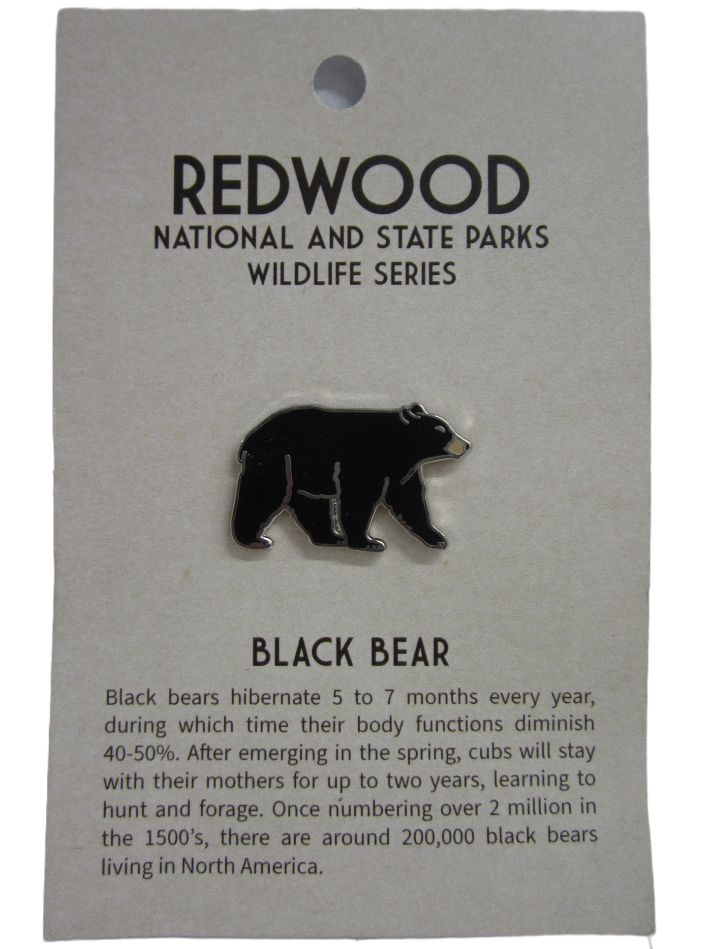 Redwood National & Stgate Parks Wildlife Series Black Bear Collector's Pin