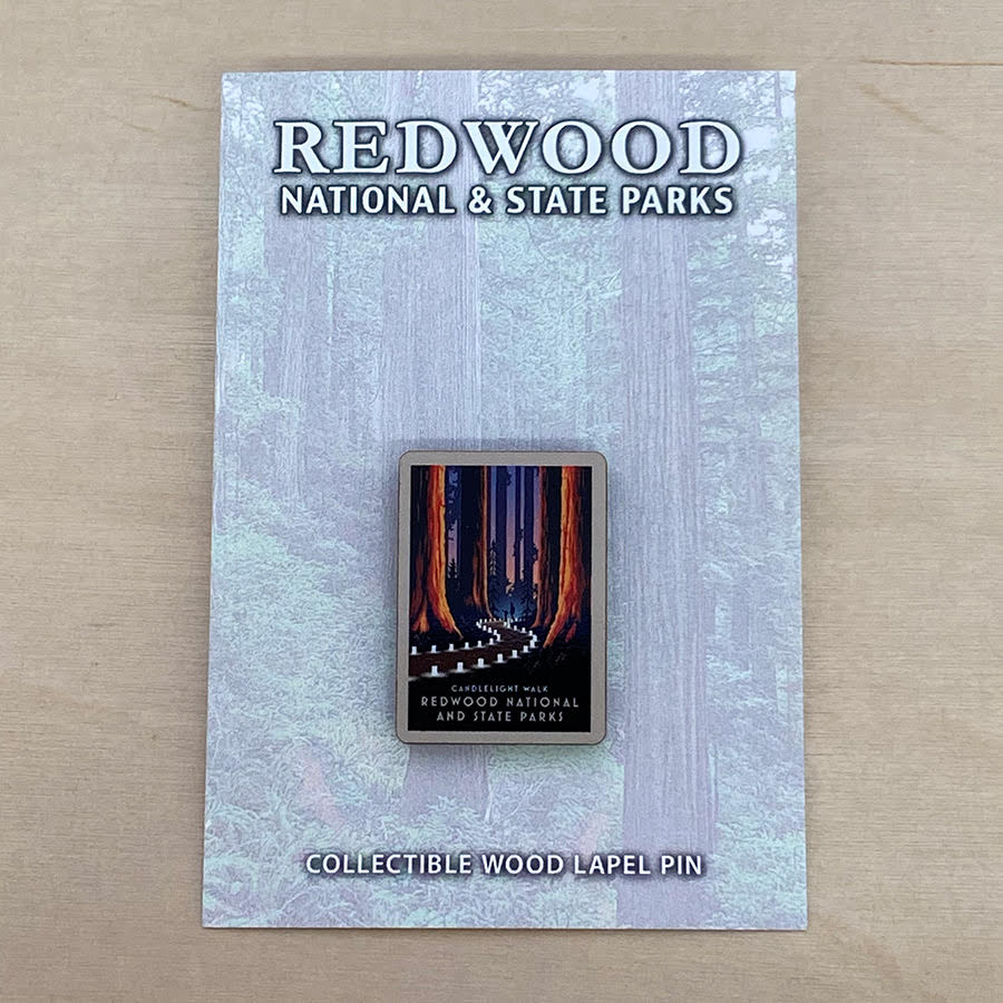 Candlelight Walk Wood Lapel Pin