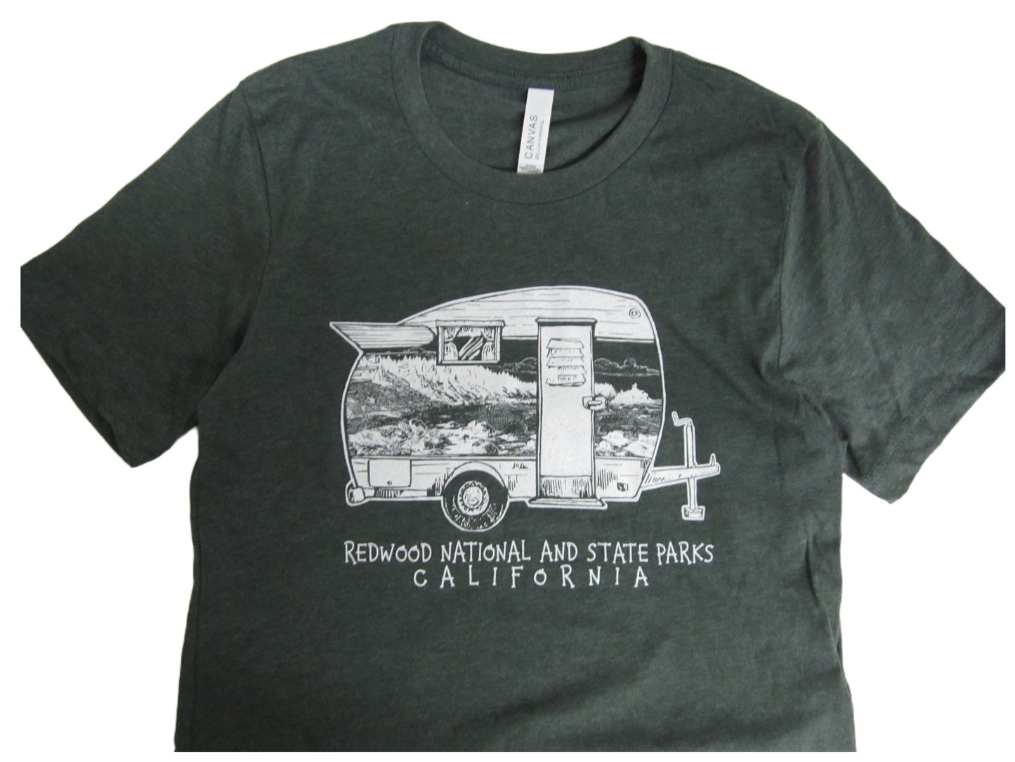 Redwood National & State Parks California Camper T-Shirt - Green