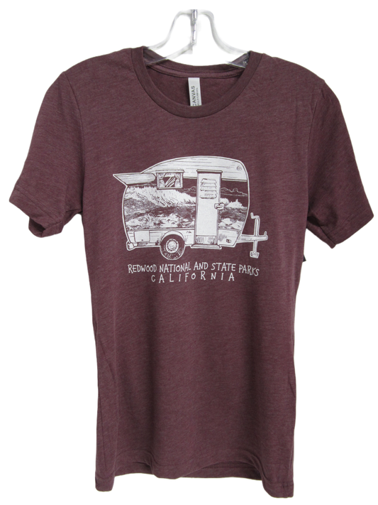 Redwood National & State Parks California Camper T-Shirt - Maroon