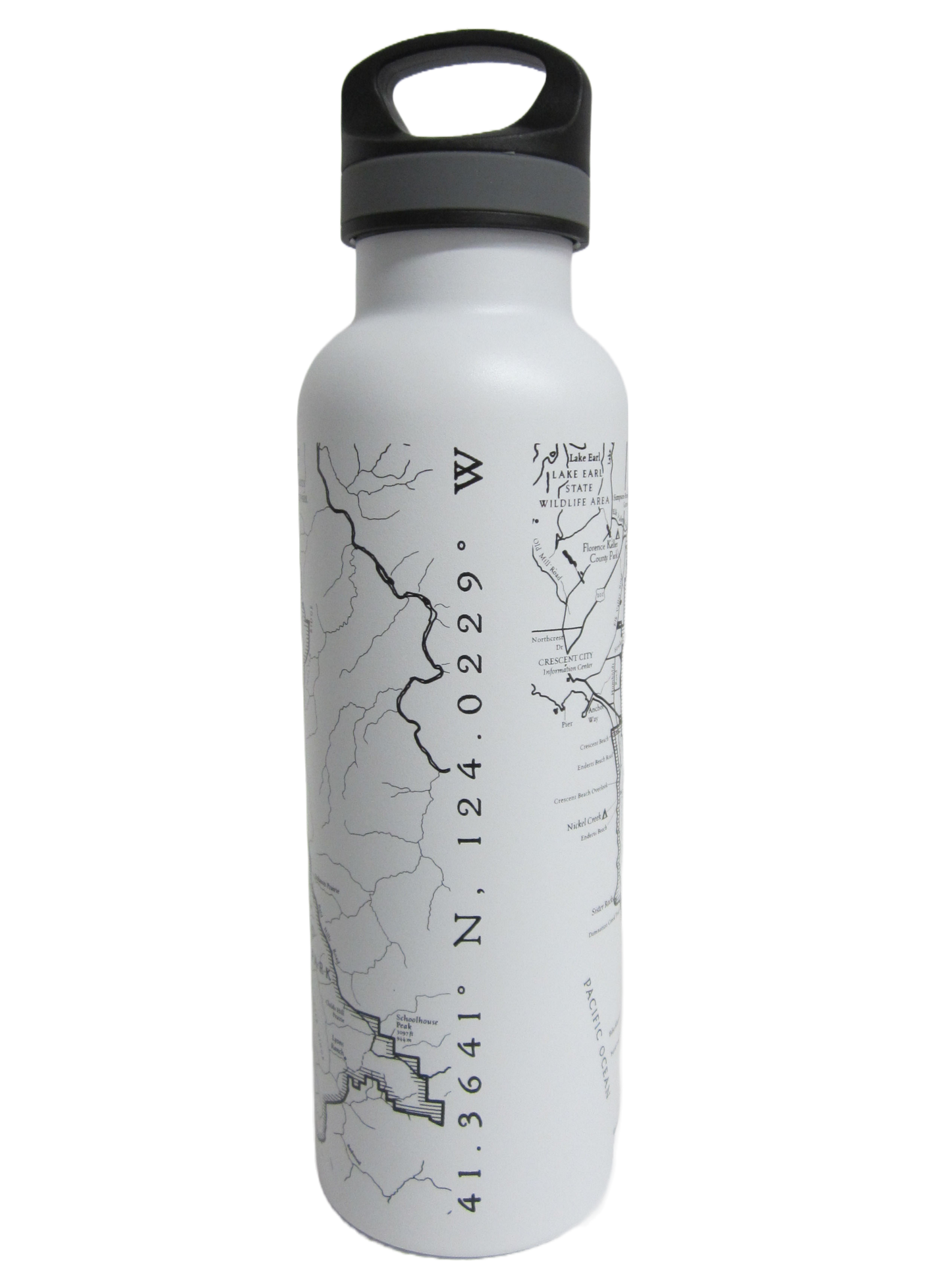 Prairie Creek State Park Geological Map 24oz Water Bottle - White