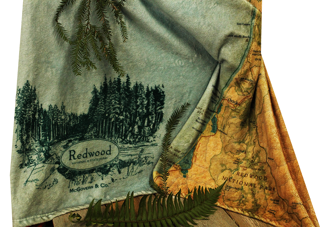 Redwood National & State Parks Map Blanket