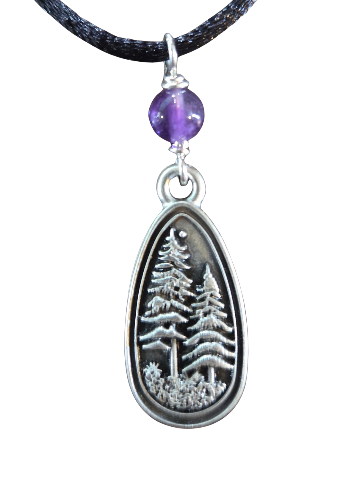 Blessed Bead Pewter Tree Pendant Necklace