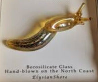 Elysian Shore Banana Slug Hand Blown Glass Pin
