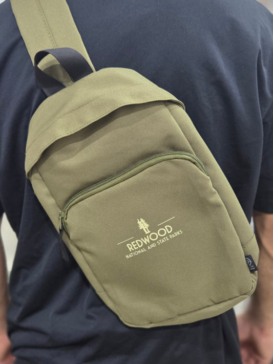 Redwood National and State Parks Sling Bag- Canvas Green