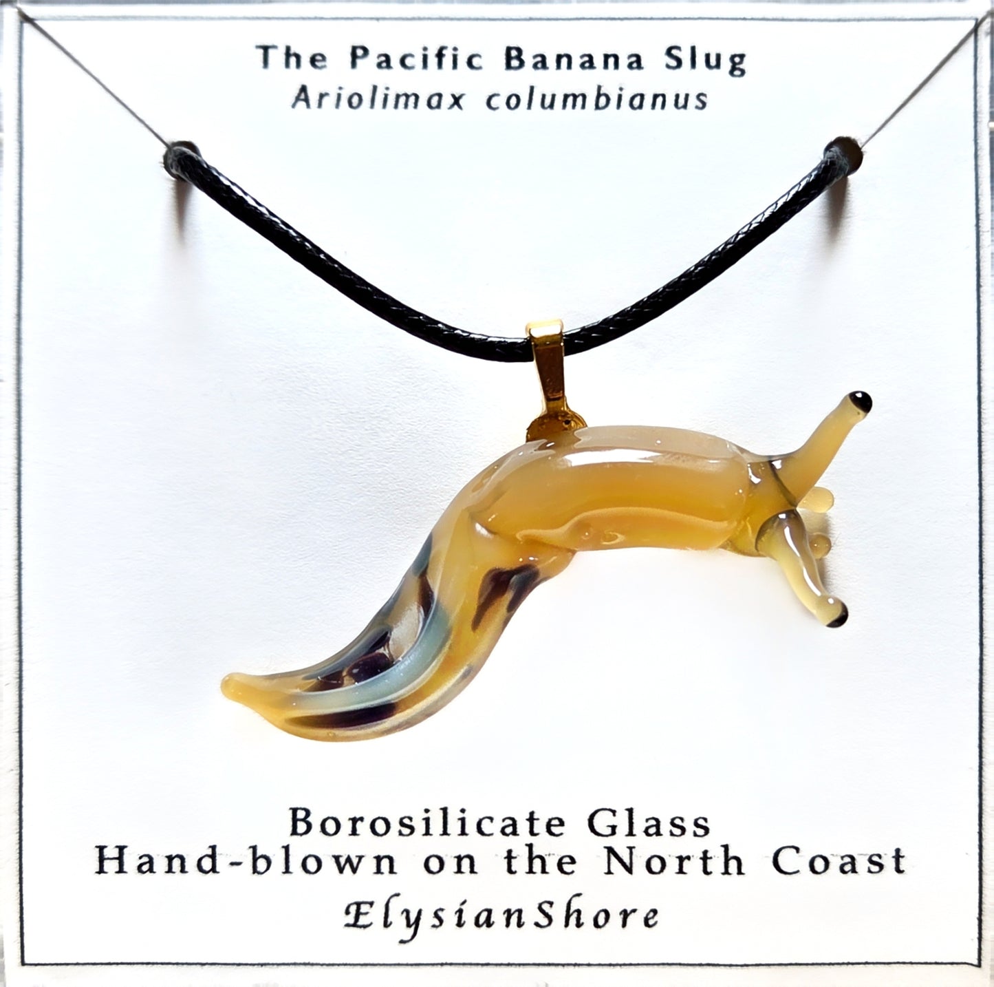 Elysian Shore Banana Slug Hand Blown Glass Pendant