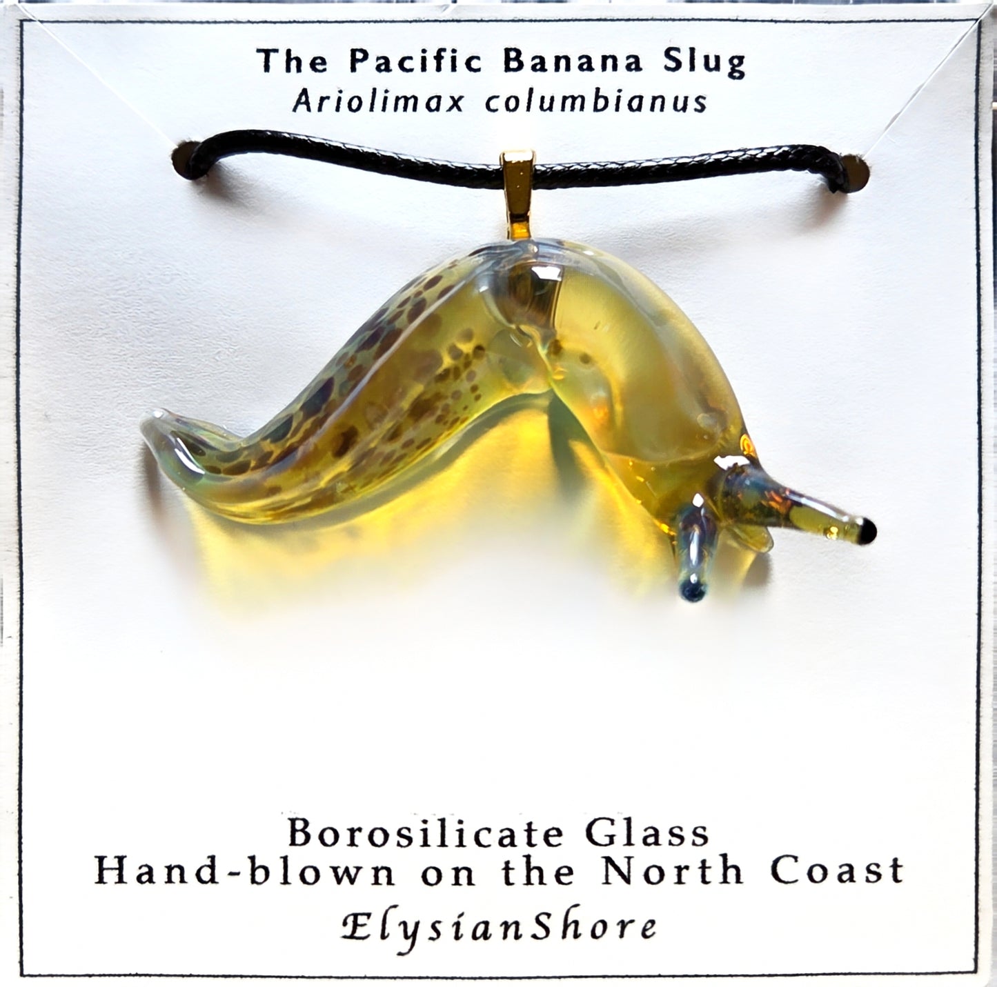 Elysian Shore Banana Slug Hand Blown Glass Pendant