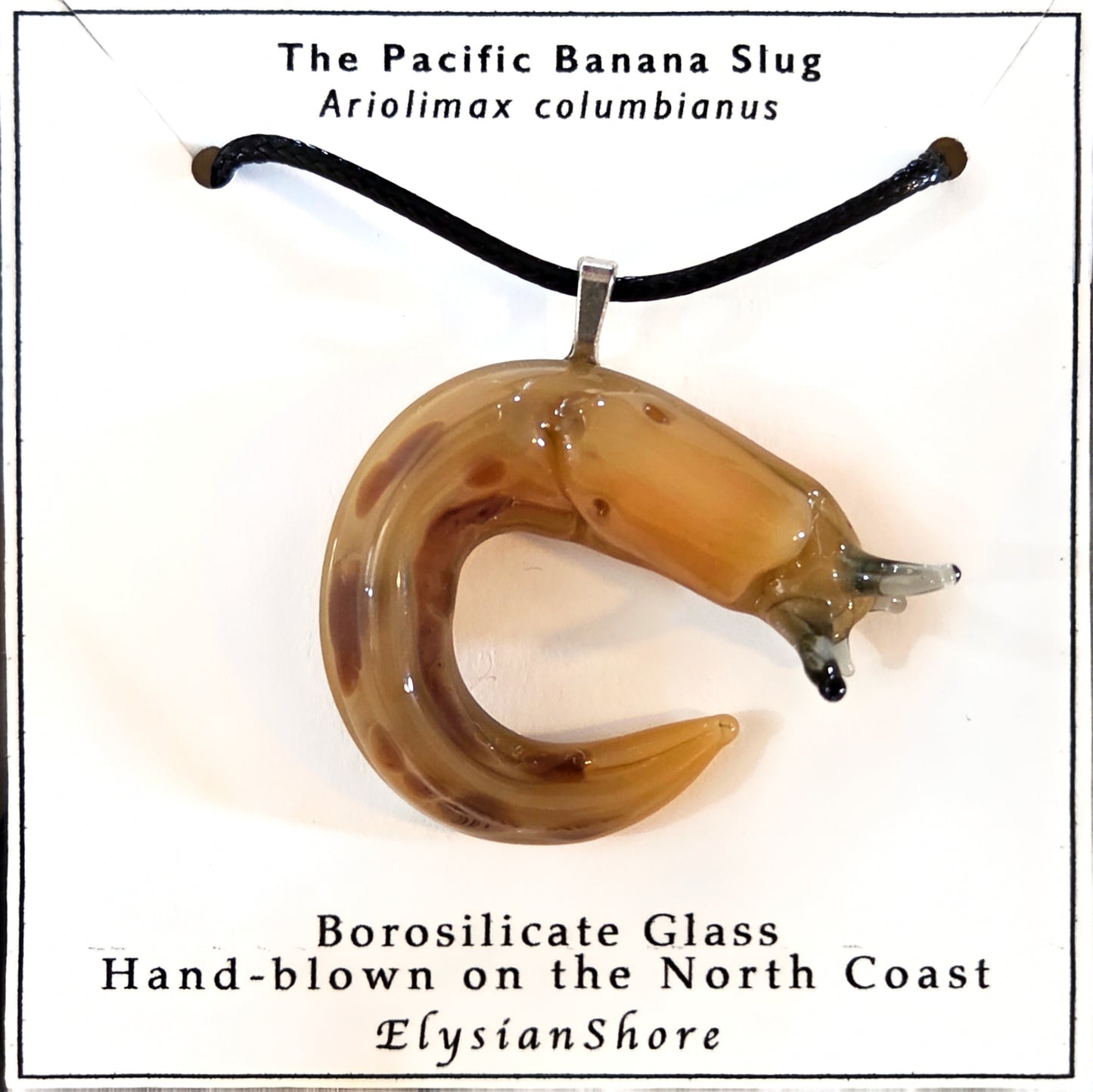 Elysian Shore Banana Slug Hand Blown Glass Pendant