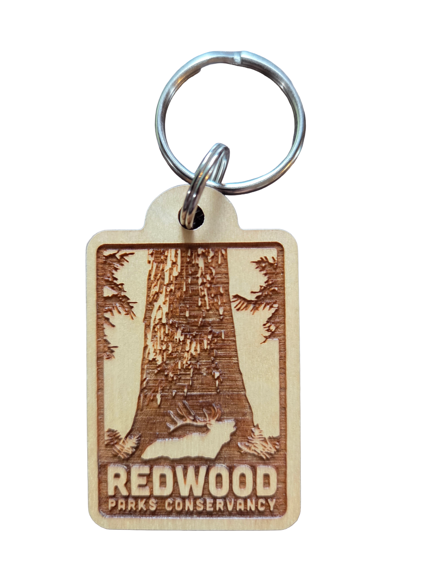 Redwood Parks Conservancy Logo Wood Keychain