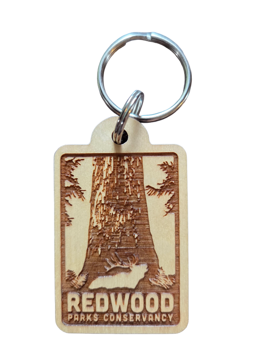 Redwood Parks Conservancy Logo Wood Keychain