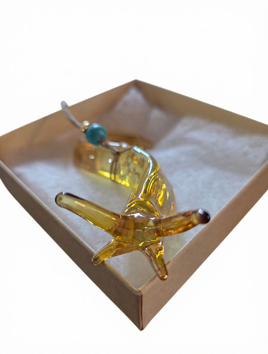 Elysian Shore Banana Slug Hand Blown Glass Ornament