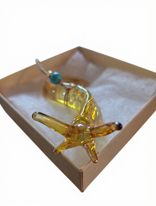 Elysian Shore Banana Slug Hand Blown Glass Ornament