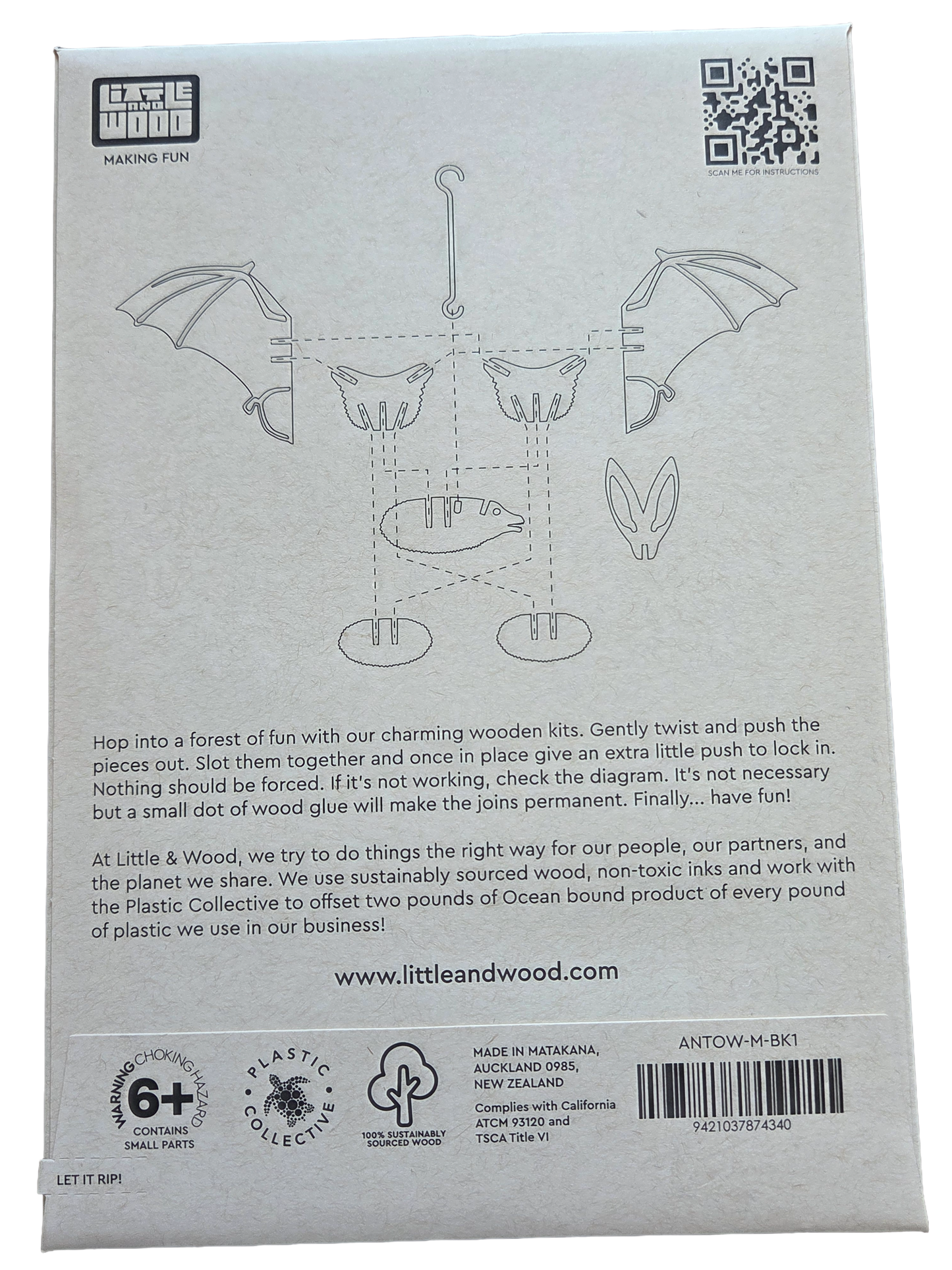 Townsend's Big-Eared Bat 3D Wooden Puzzle