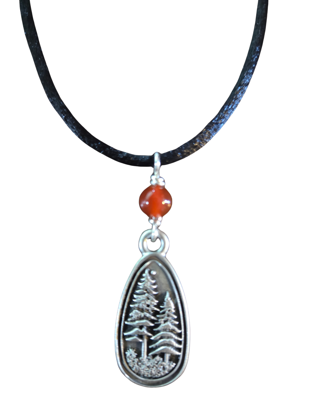 Blessed Bead Pewter Tree Pendant Necklace
