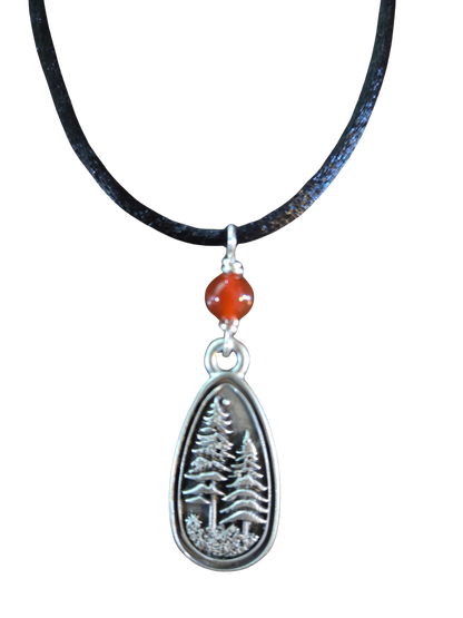 Blessed Bead Pewter Tree Pendant Necklace