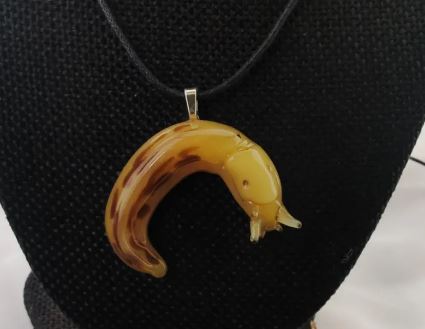 Elysian Shore Banana Slug Hand Blown Glass Pendant