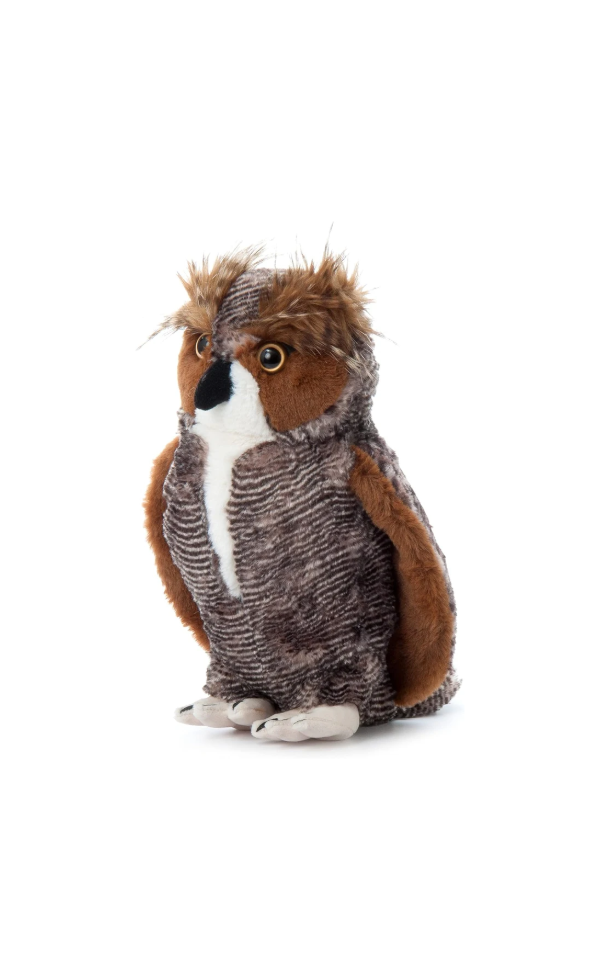 Plush Great Horned Owl 9"