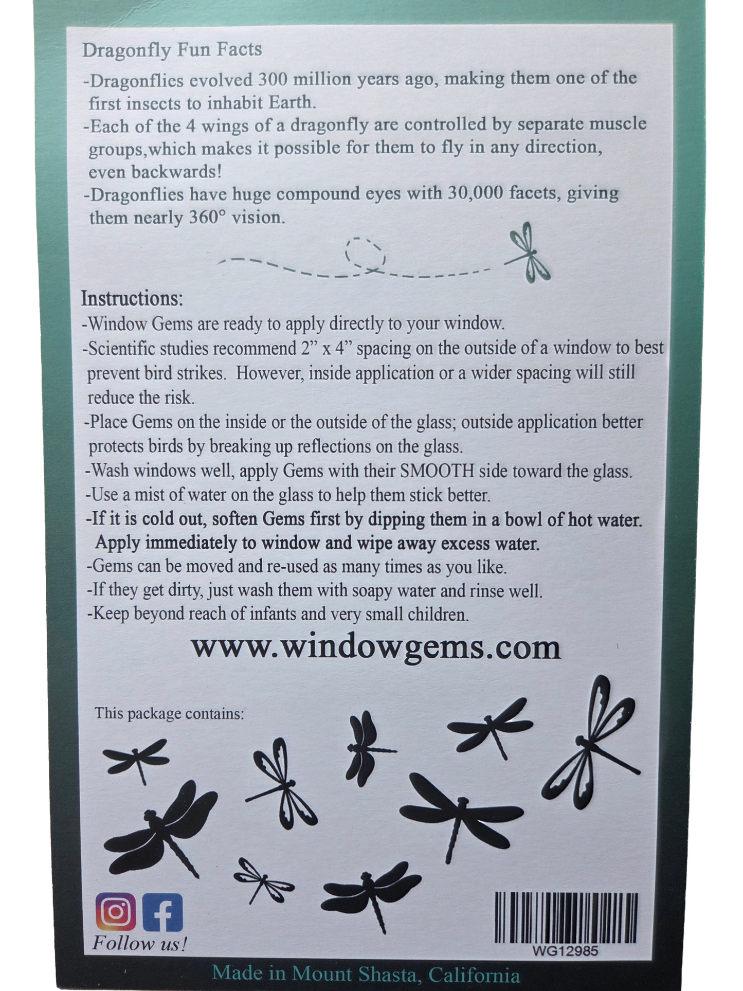 Window Gems Dragonflies