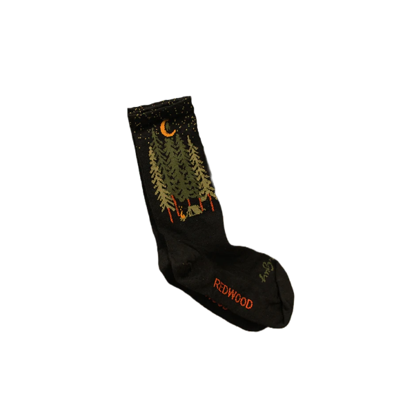 SockGuy Redwood Forest Crew Black Socks Size SM/MED