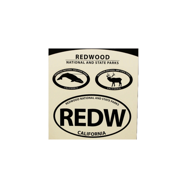 Redwood National & State Parks Triple Black Sticker Set