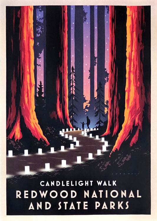 Candlelight Walk Redwood National & State Parks Poster