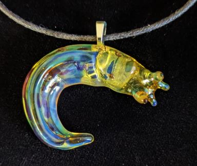 Elysian Shore Banana Slug Hand Blown Glass Pendant