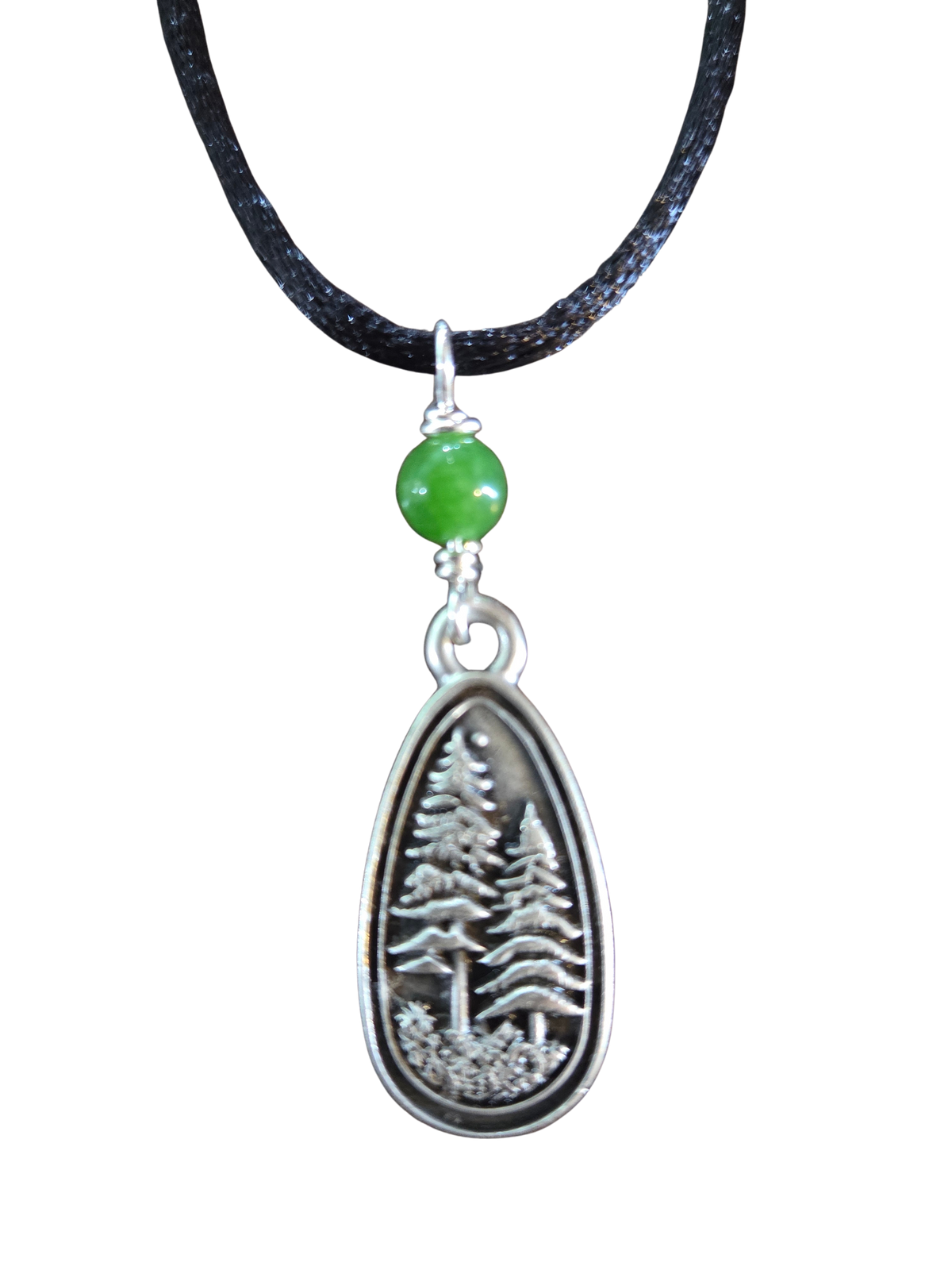 Blessed Bead Pewter Tree Pendant Necklace