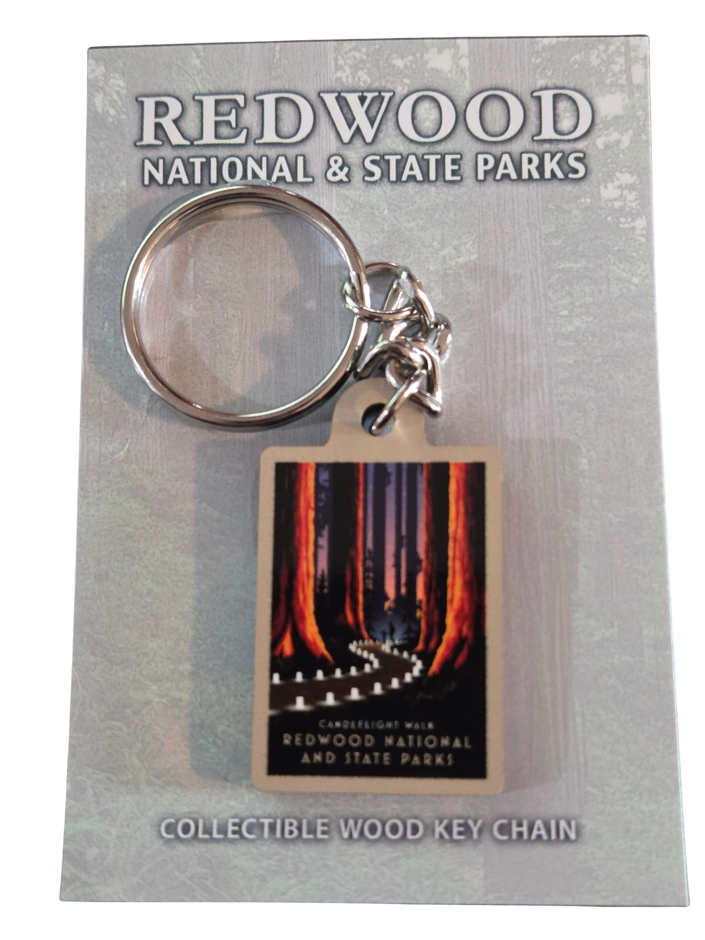 Redwood National and State Parks Candlelight Walk Wood Keychain