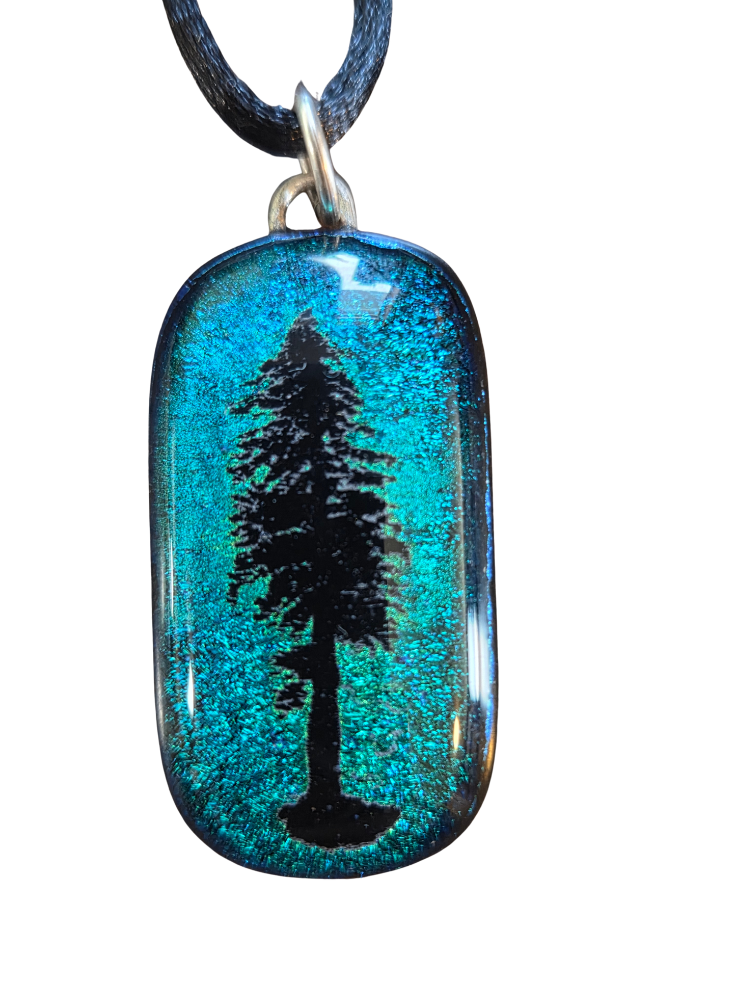 Dichroic Glass Redwood Tree Pendant