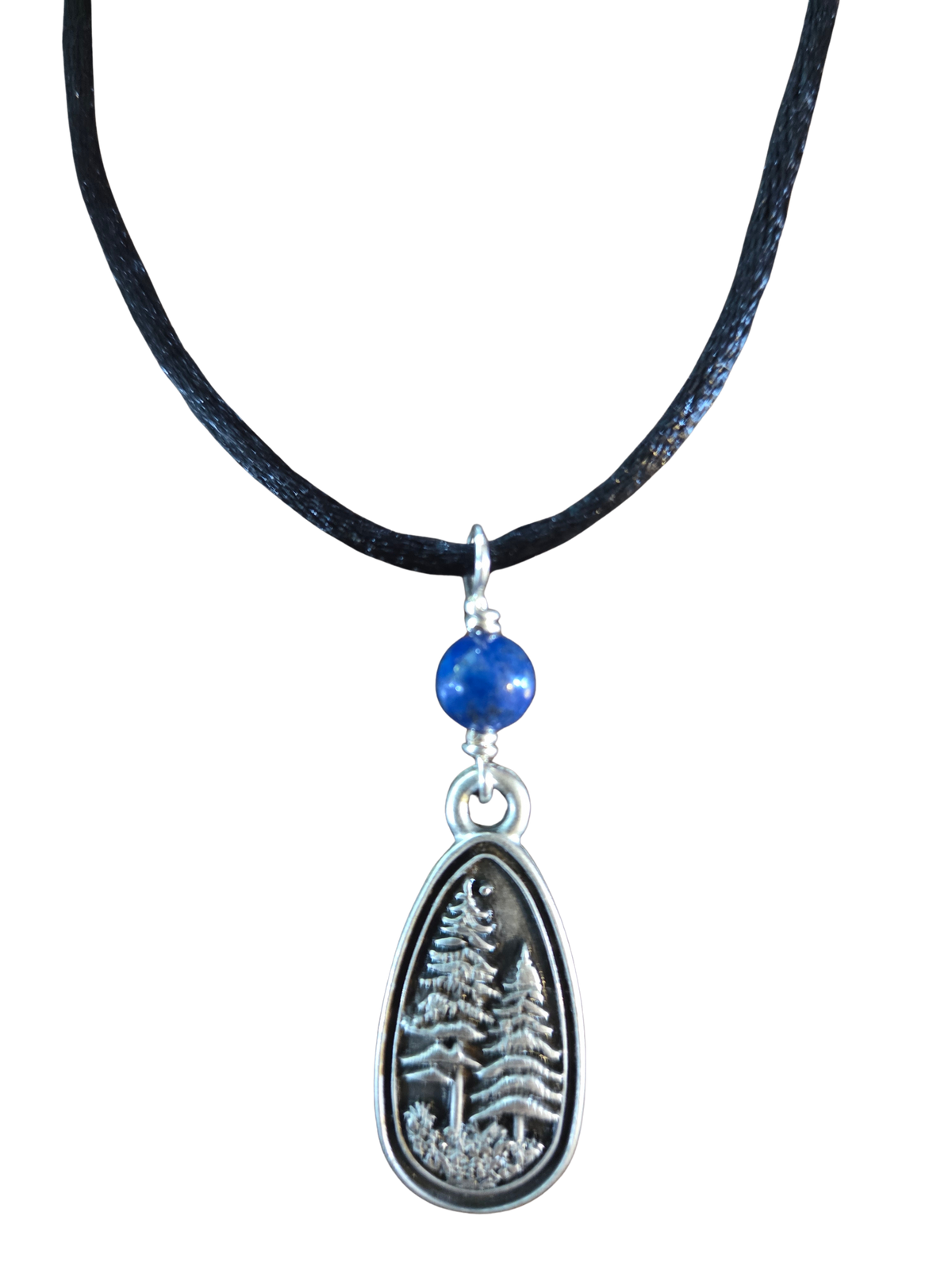 Blessed Bead Pewter Tree Pendant Necklace