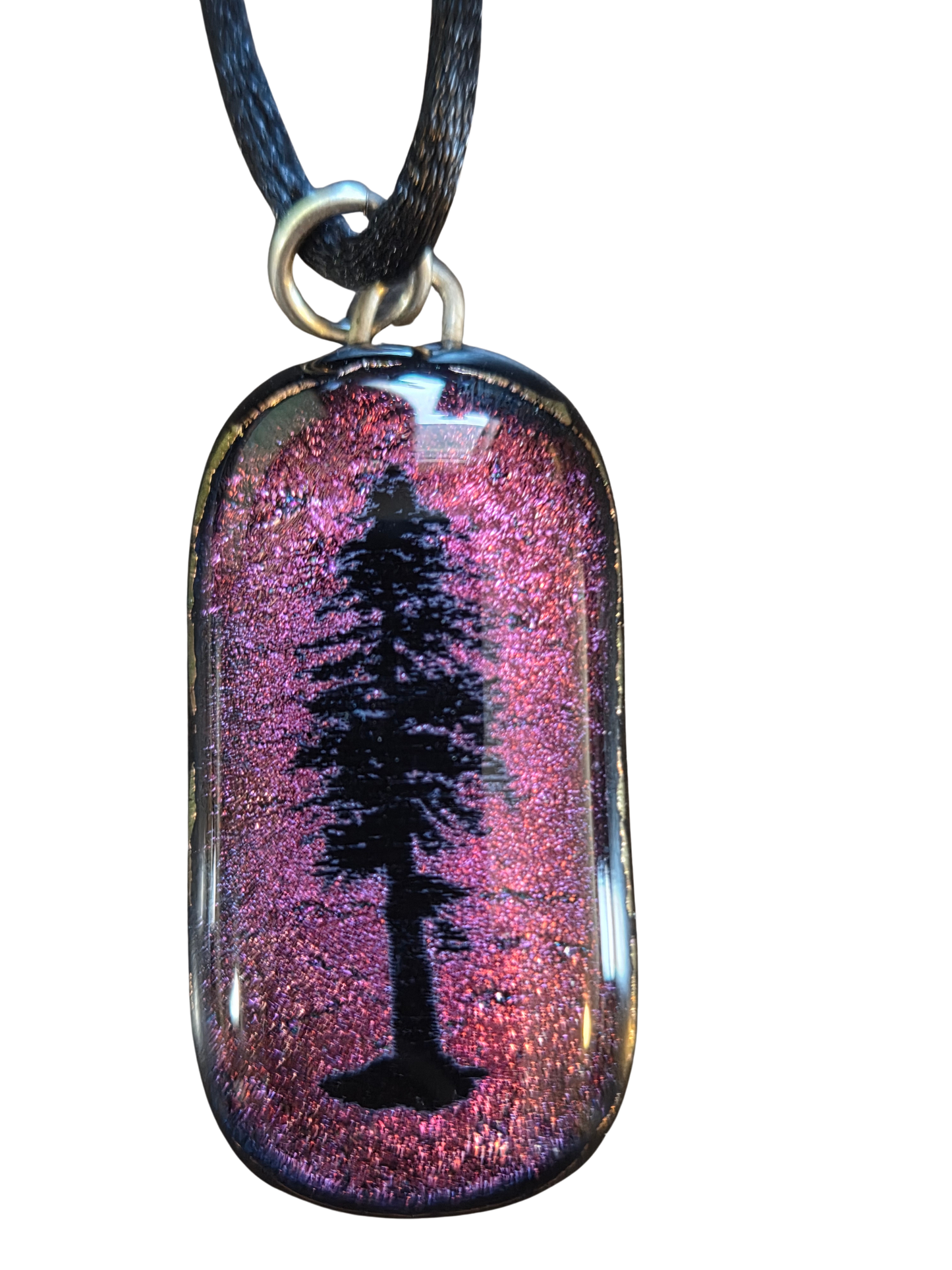 Dichroic Glass Redwood Tree Pendant