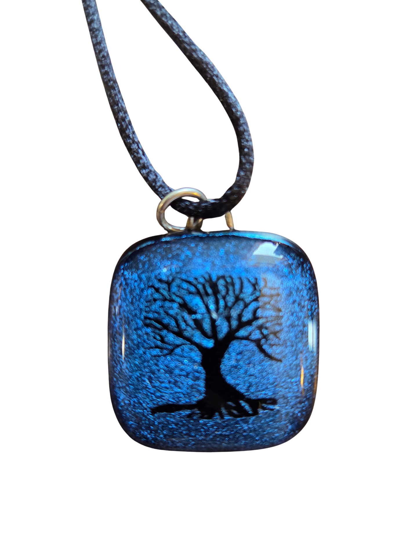 Dichroic Glass Tree Pendant