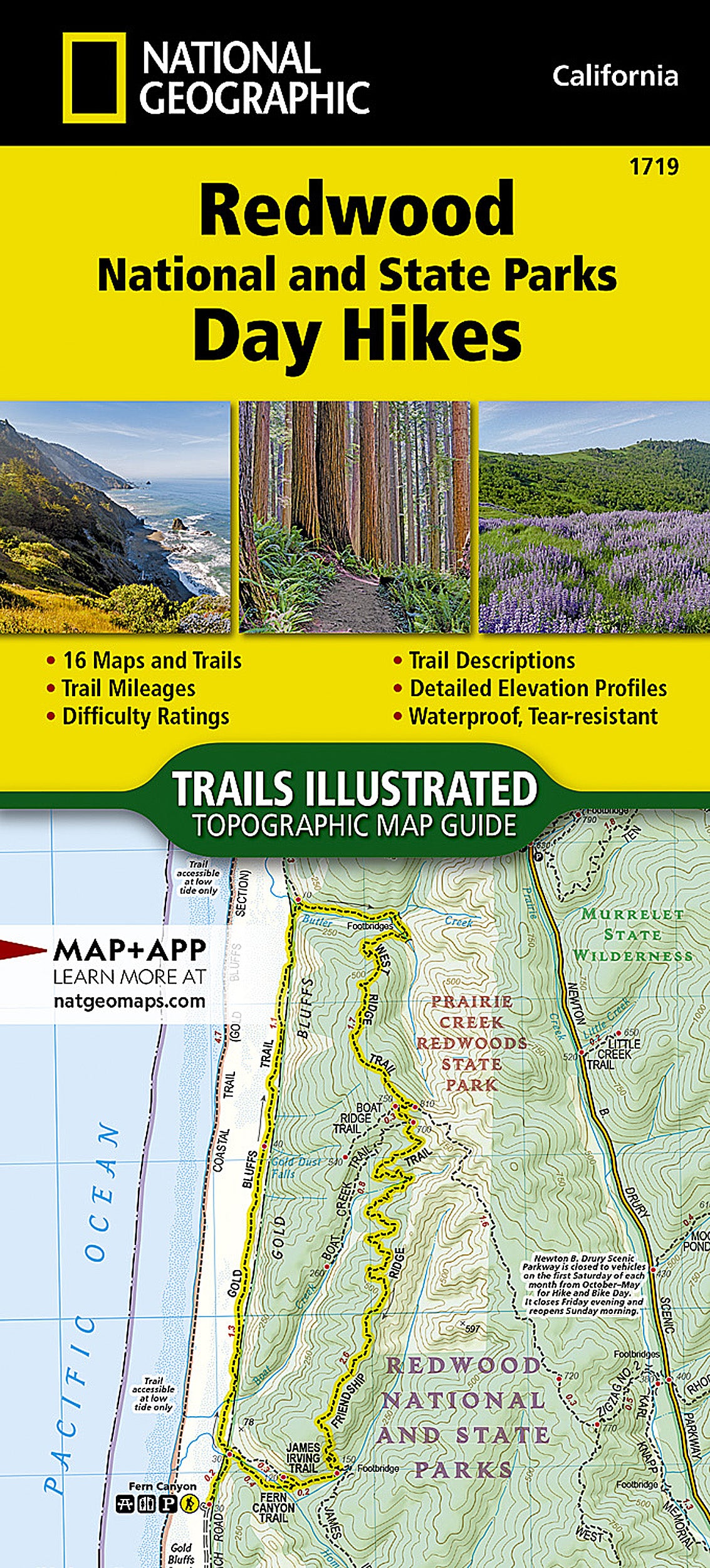 Redwood National and State Parks Day Hikes Map Guide