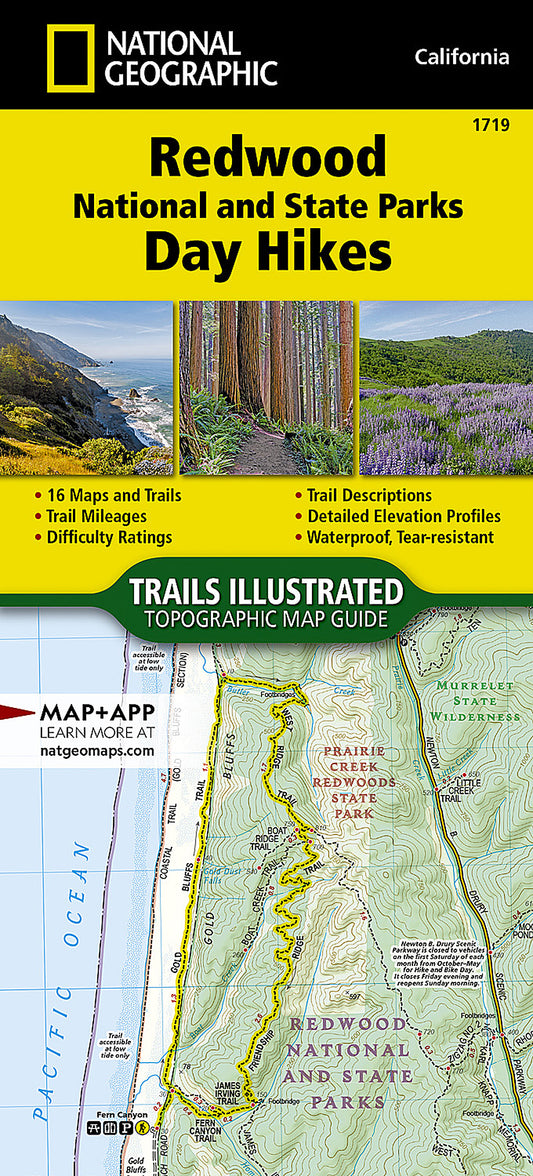 Redwood National and State Parks Day Hikes Map Guide