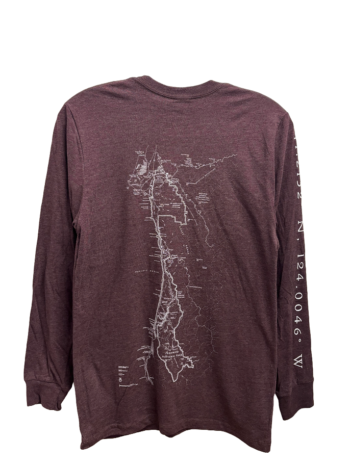 Redwood National & State Parks Long Sleeve Map Shirt